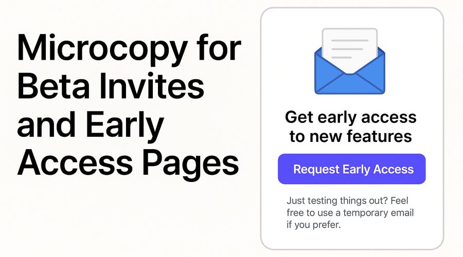 Microcopy for Beta Invites and Early Access Pages
